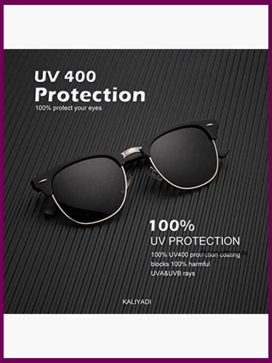 Polarized Semi-Rimless Sunglasses with Metal Frame UV400 Protection